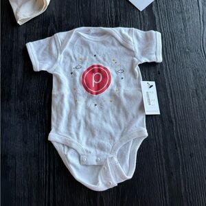 Pure Barre White Onesie with Red Accents